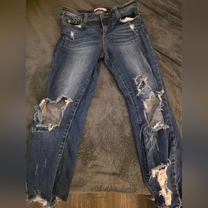 Very Distressed Blue Jeans